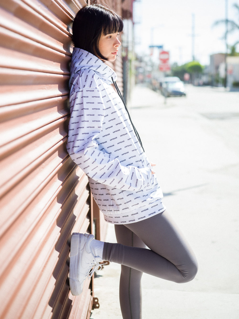 All-Over Logo Hoodie - White