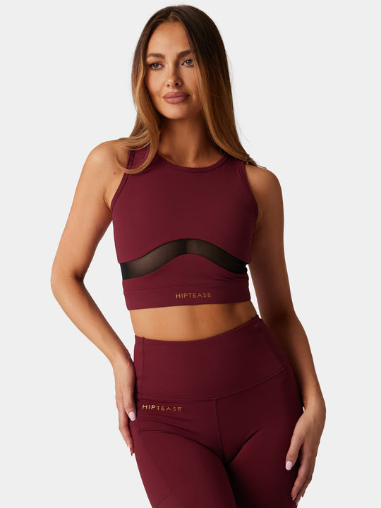 Workout Sports Bra - Dark Red