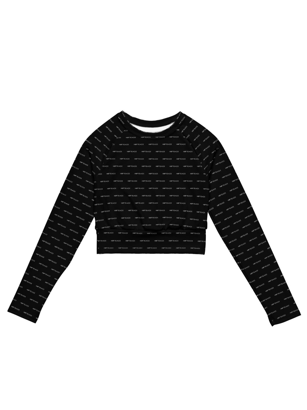 Sculpt Long Sleeve Crop Top - Black/Logo