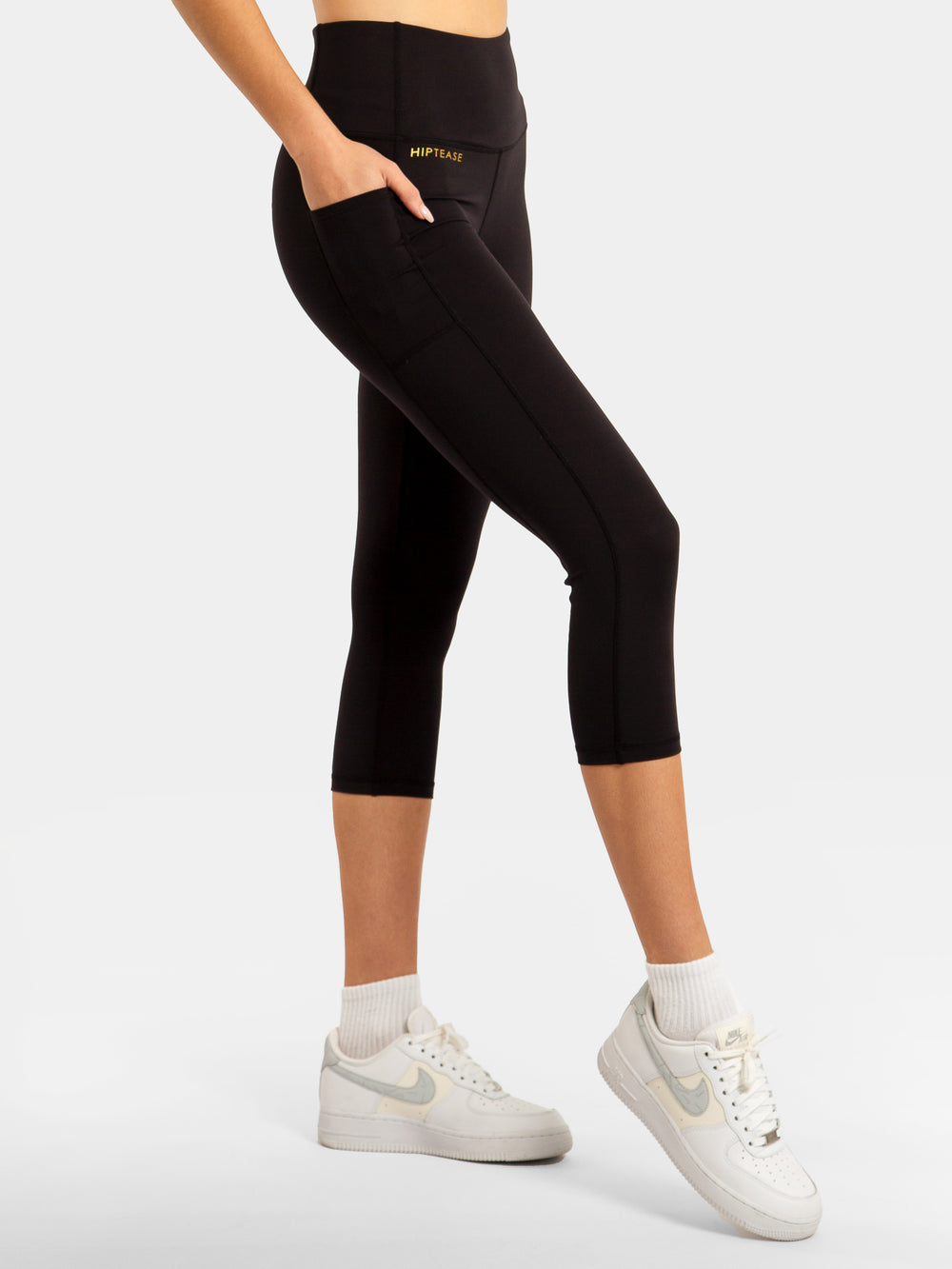 #1 Crop Legging (Pockets) - Black