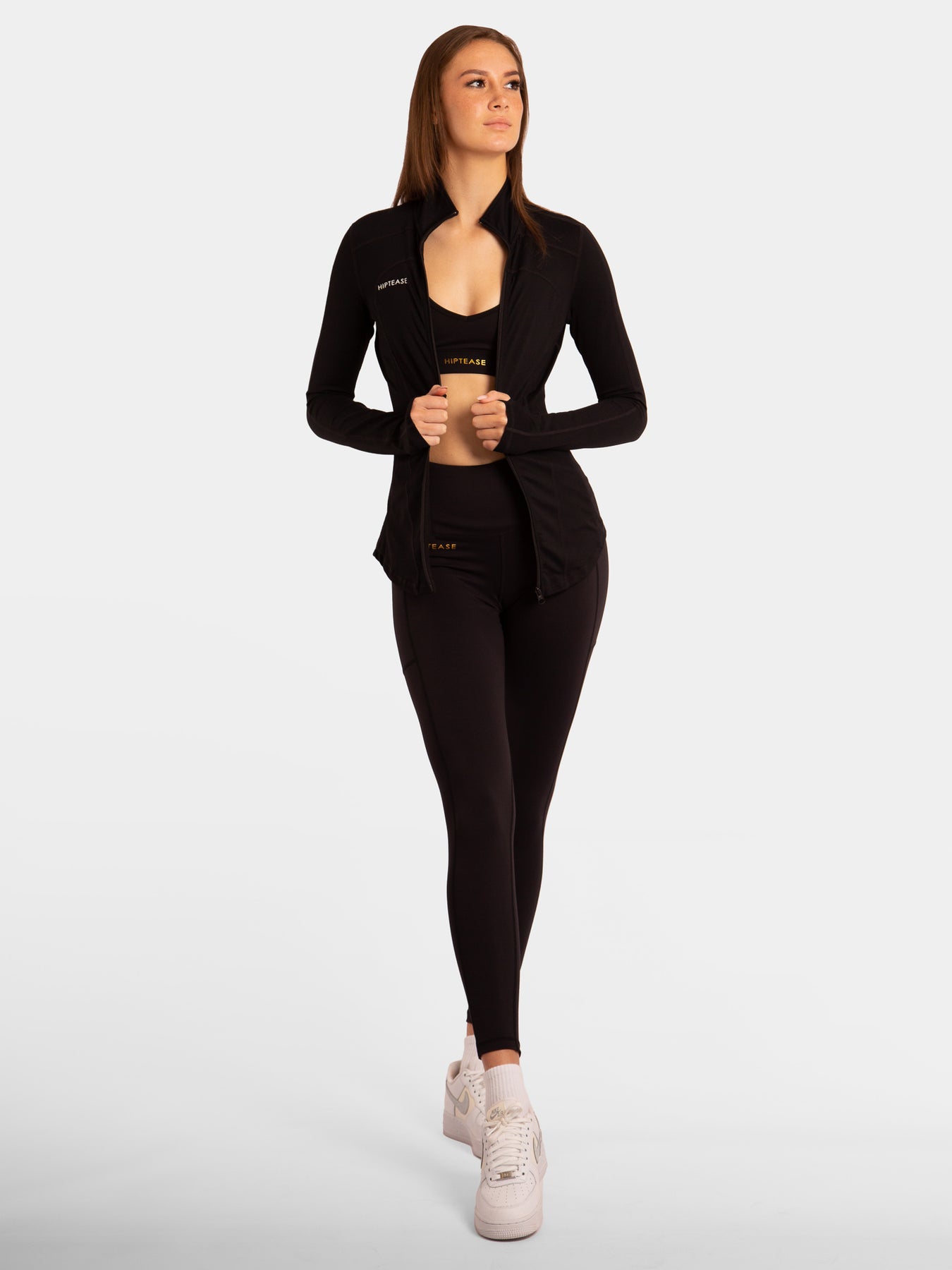 Black zip online up workout jacket